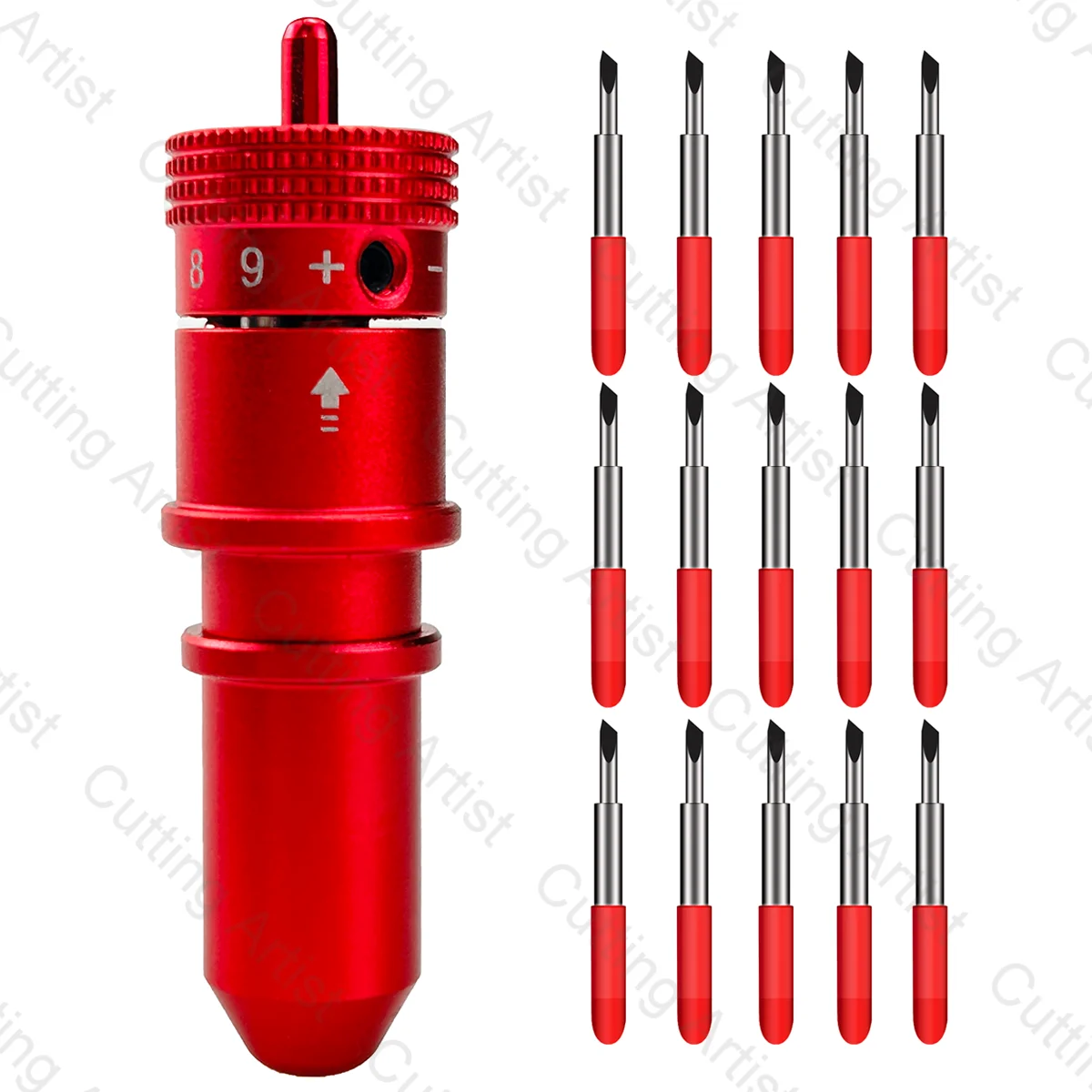 15pcs 45 Degree Standard Blade and 1pc Holder for Sunshine Cutting Plotter Rose Red Housing