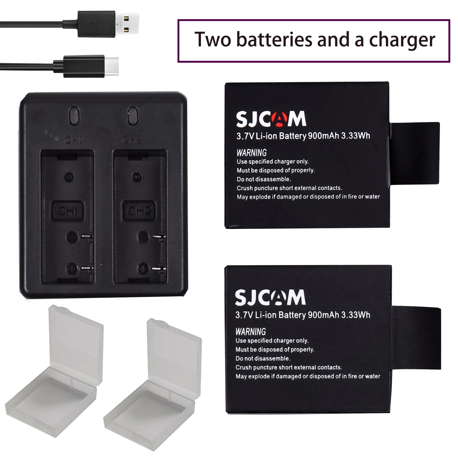 Oryginalna bateria SJ4000 PG900 PG1050 z ładowarka z podwójnym portem USB do SJCAM SJ5000 SJ6000 sj7000 SJ8000 M10 EKEN 4K H9 H8 H9 GIT-LB101