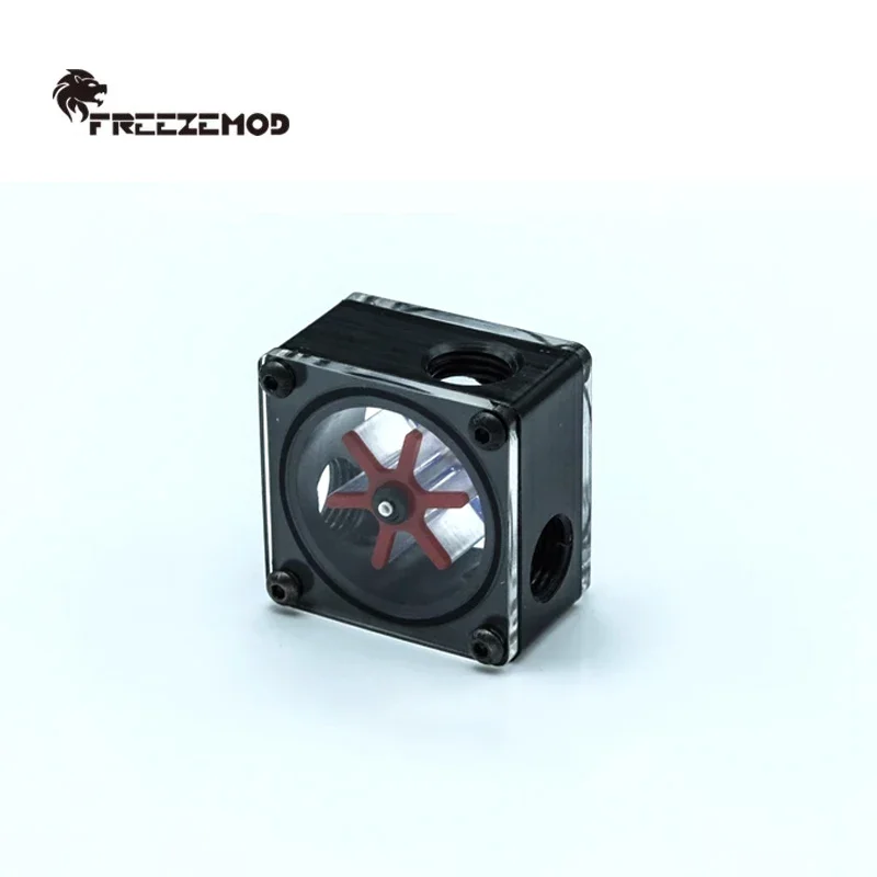 مقياس تدفق المياه من FREEZEMOD، عداد السرعة 3 طرق بوم + فتحات أكريليك G1/4 بوصة × 3 41 مم أسود/أبيض، LSJ-PO1
