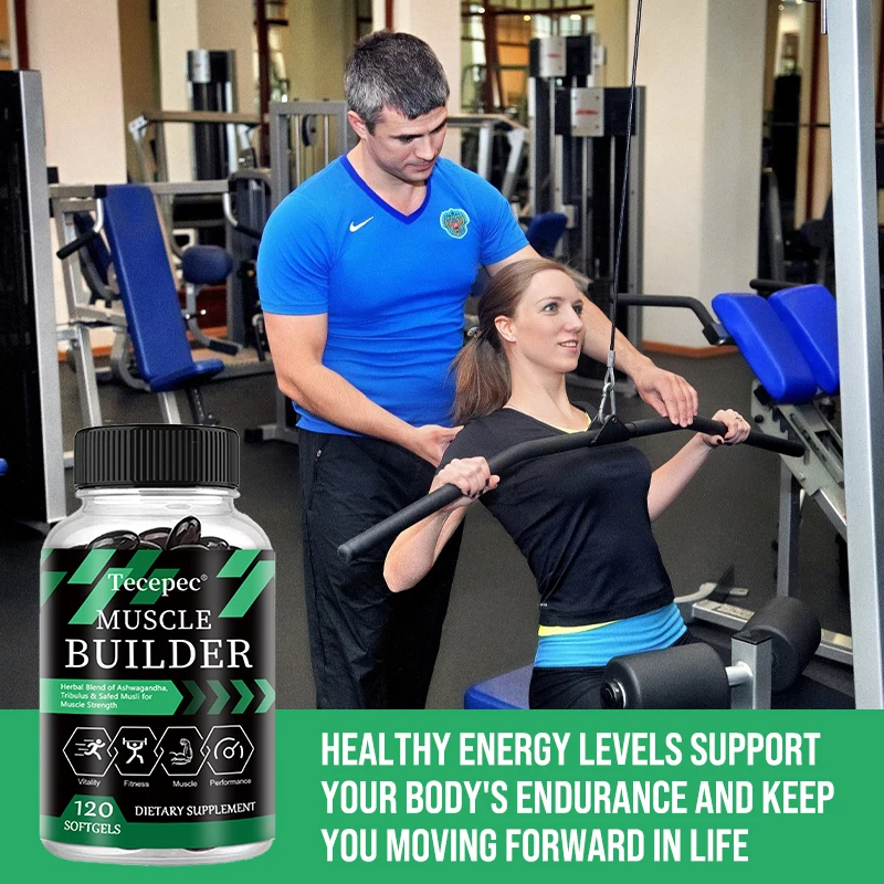 Muscle Builder Capsules - Contains A Blend of Ashwagandha and Ginkgo Biloba To Boost Muscle, Strength, Stamina and Immune Health