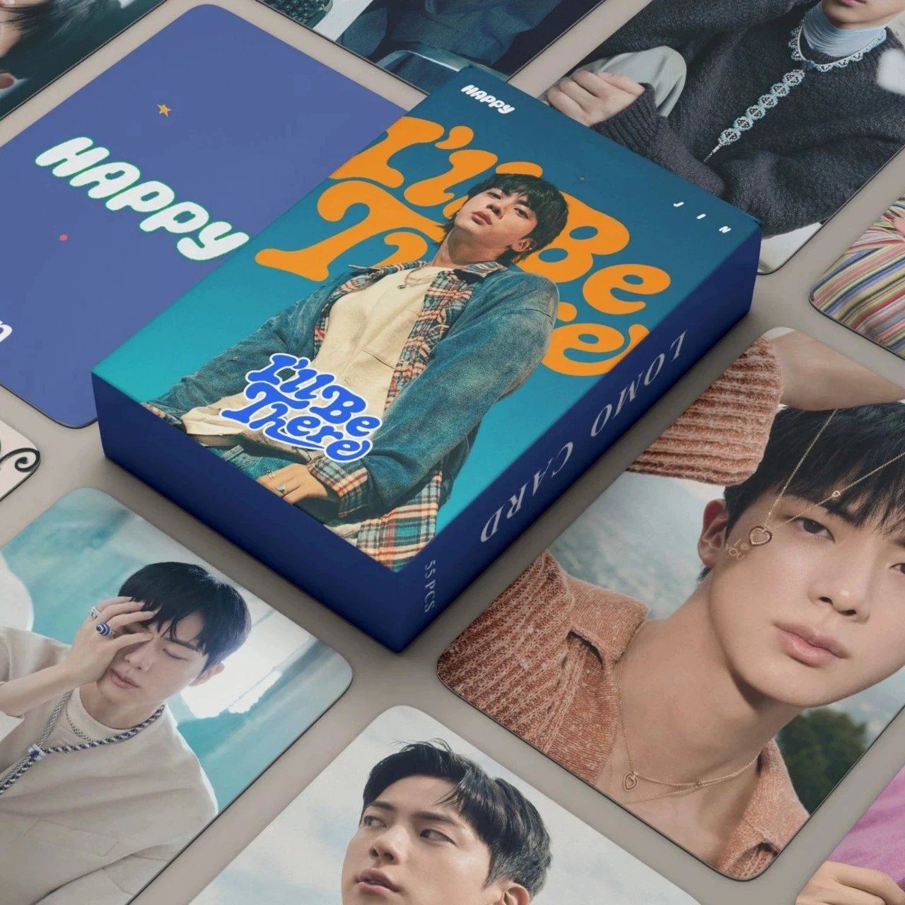 

55 шт./компл. карты Kpop Jin, новый альбом, HAPPY Lomo Card, фотокарточка, коллекция для фанатов, открытки, подарок