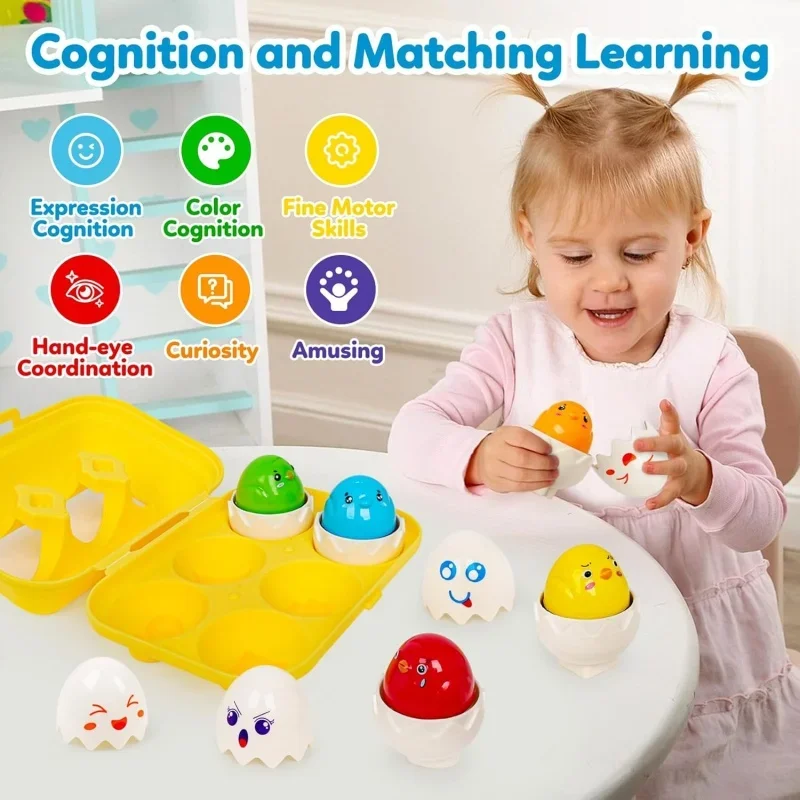 البيض الهندسي لمرحلة ما قبل المدرسة التعليمية التعلم فرز الألوان الألغاز مطابقة الألعاب غرامة موتور بنين بنات الألعاب الحسية