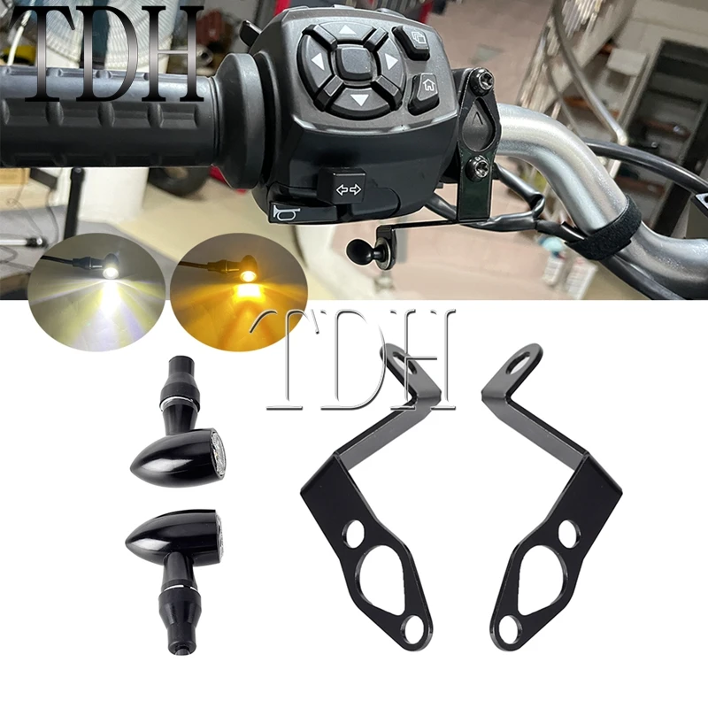 Motorcycle License Plate Holder W/ Turn Signal Indicator Lamp Front Turn Signals Bracket Kit for Harley Sportster S 1250 RH1250S image 4