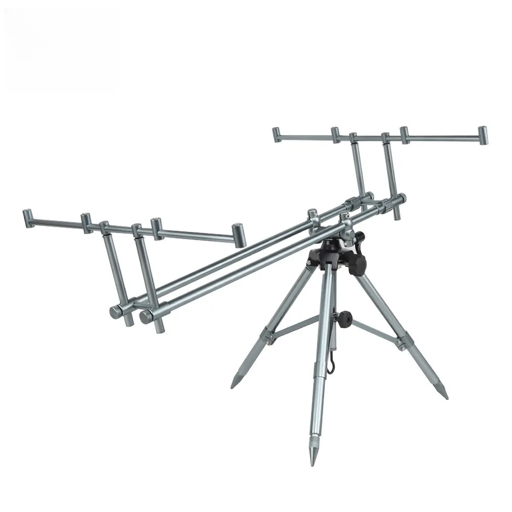 Outdoor fishing rod holder, aluminum alloy telescopic stand, knob connecting rod, tripod stand, casting rod holder