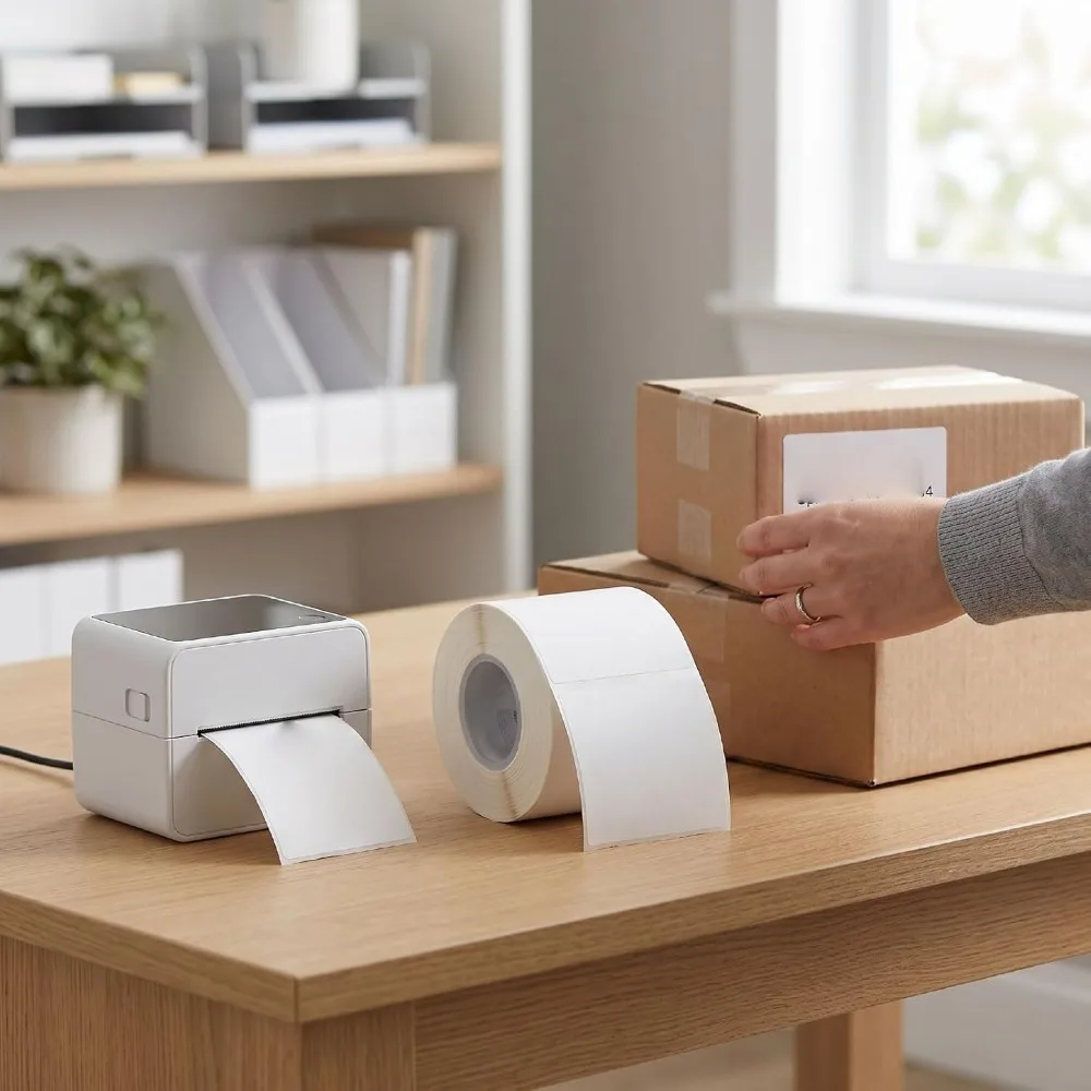 2 pcs，230 Sheets，40 x 30mm 40×30mm Thermal Label Paper Vertical Version 230Pcs Thermal Adhesive Label Waterproof Scratch Proof