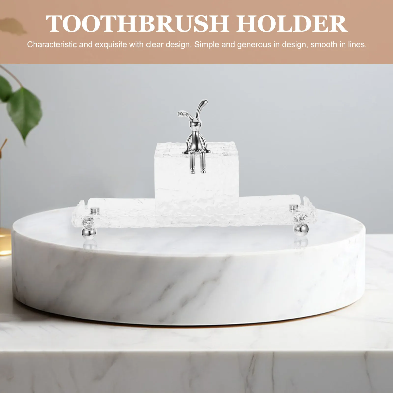 

Toothbrush Holder Tray Acrylic Countertop Organizer For Electric Toothbrush Shaver Cleansing Instrument Storage Bathroom
