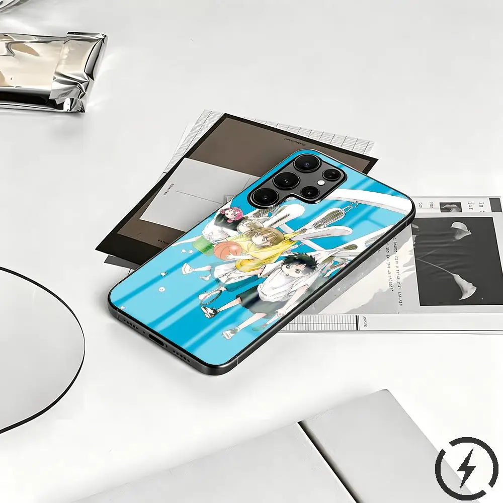 anime Blue Box Phone Case For Samsung S26 S25 S24 S23 S22 S21 S20 Plus Ultra Note20 Glass Magnetic Case