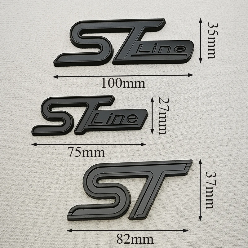 ثلاثية الأبعاد سيارة معدنية التصميم شعار STLine ST الخلفي الجذع شارة الجبهة مصبغة شعار لفورد فوكس فييستا مونديو الهروب الملحقات الخارجية #4
