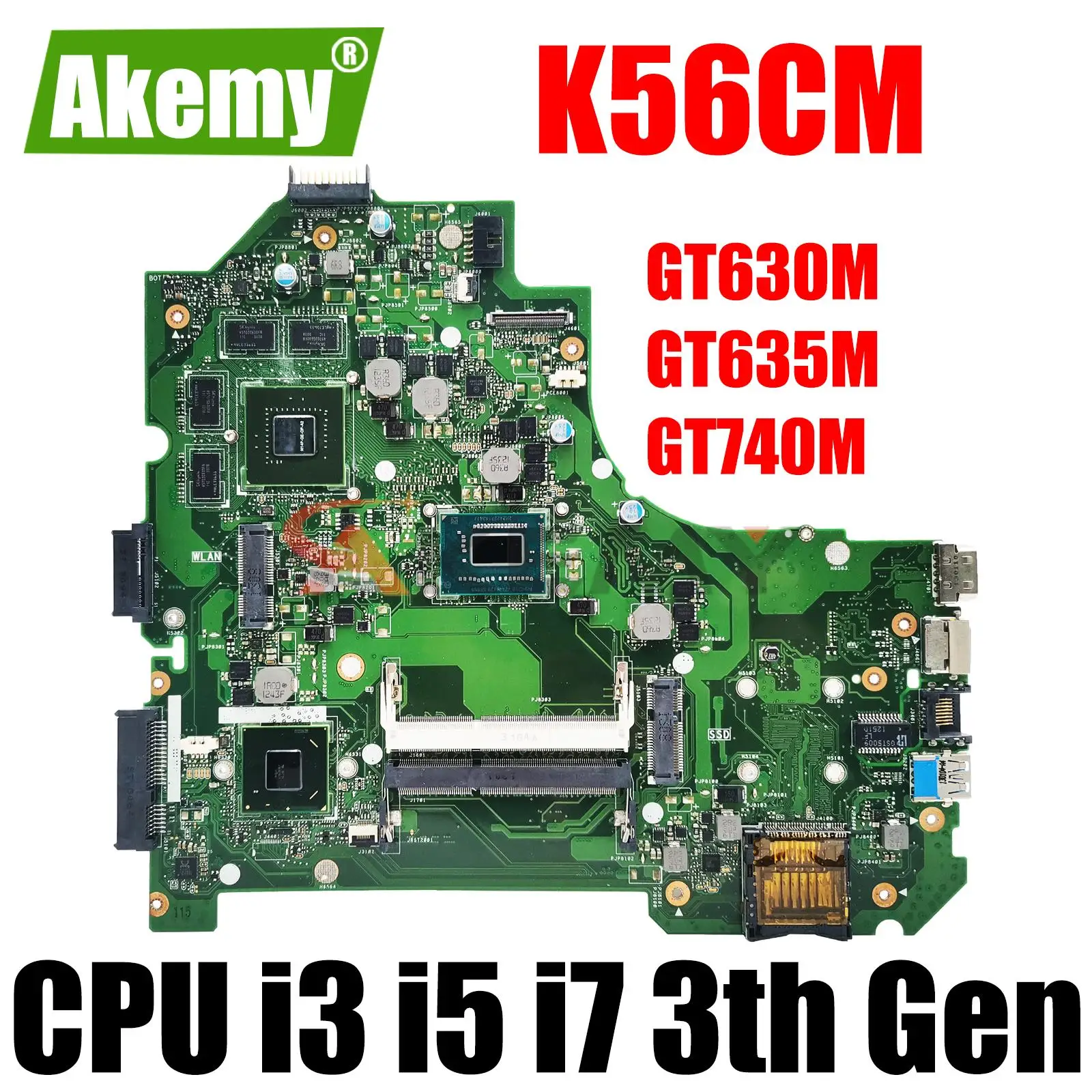 

K56CM Mainboard for ASUS K56CB K56CA A56C S550CM S550CB Laptop Motherboard i3-3217U i5-3317U i7-3537U GT630M GT635M GT740M UMA