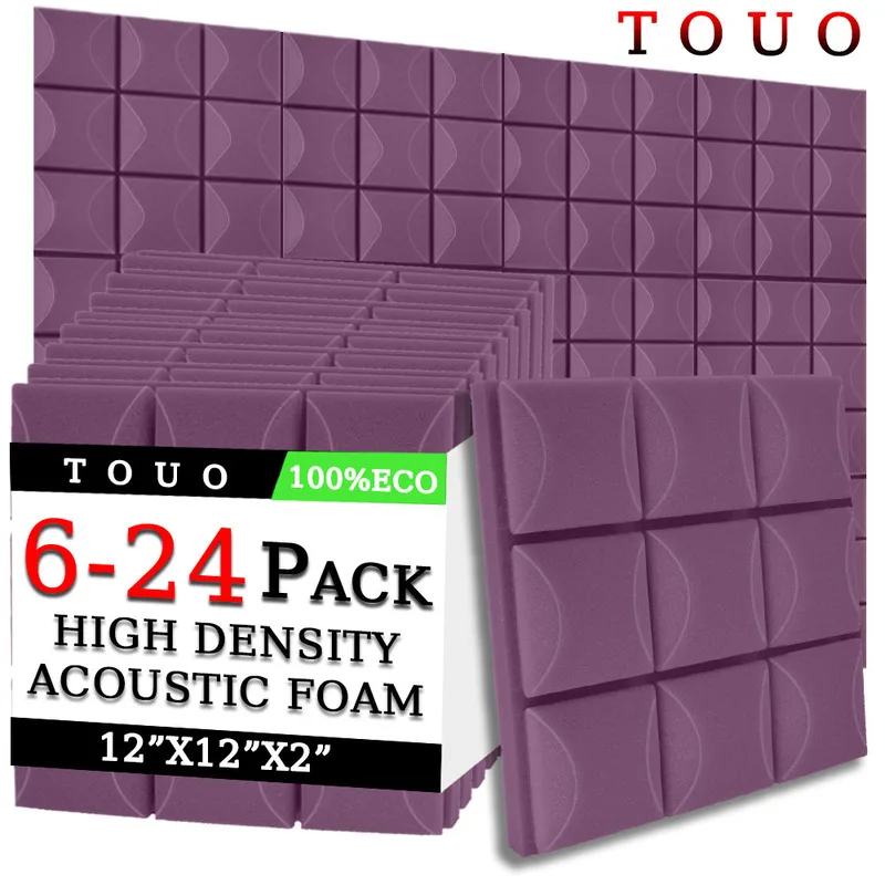 TOUO 6/12/24 Pcs Acoustic Foam High-Density Mushroom Head Foams Panel Soundproofing Treatment Drum Room Acoustic Treatment