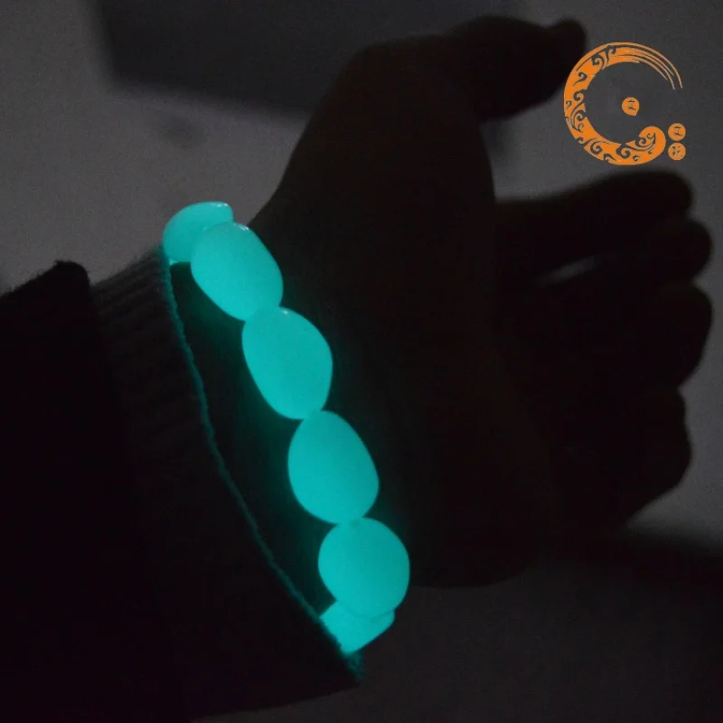 Fluorite Stone Luminous Pearl Bracelet Men'S And Women'S Ornament Ethnic Style Fashion All-Match