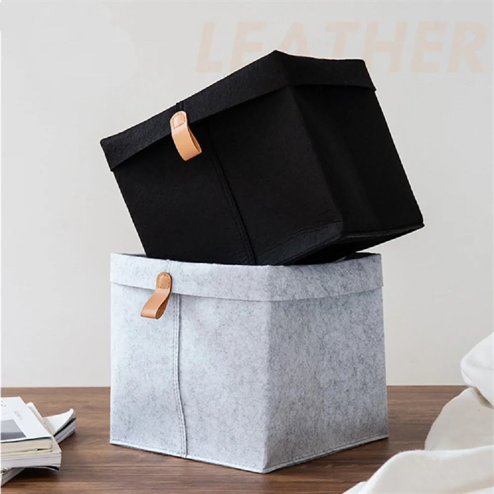 Various Clothes Felt Storage Baskets for Home Bathroom Office Toy Underwear Laundry Bucket Sundries Box for Dormitory