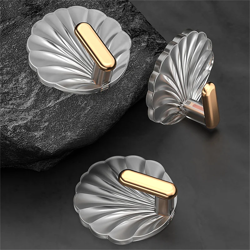 

4 шт., позолоченные крючки в форме ракушки