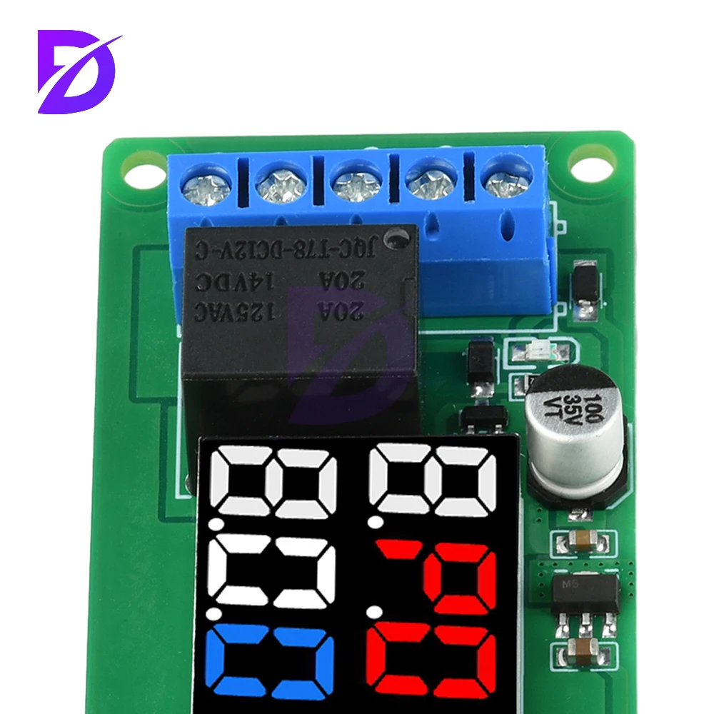 T2101 DC 12V Verzögerungsrelaismodul Dual-Mode Single-Channel Direct Output Programmierbarer Timer-Controller