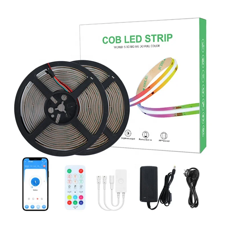 

5m 10m WS2811 COB LED Strip Kit 24V 720 LEDS/m Music Sync Smart RGB Dream Color Changing LED Tape For Home Room Party Decor