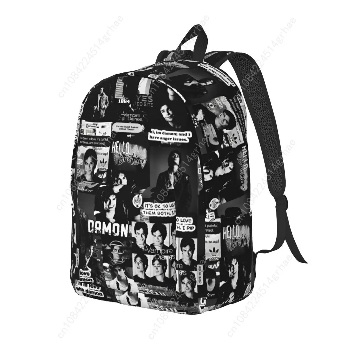 The Vampire Diaries Damon Salvatore Casual Backpack Outdoor High School Business TV Series Daypack Men Women College Canvas Bags