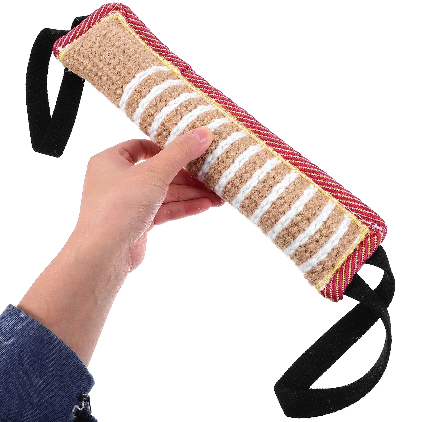 Dog Tug Toy Dog Tough Jute Bite Pillow Training Dog Toy Puppy Interactive Tug Pillow Dog Training Bite Wedge