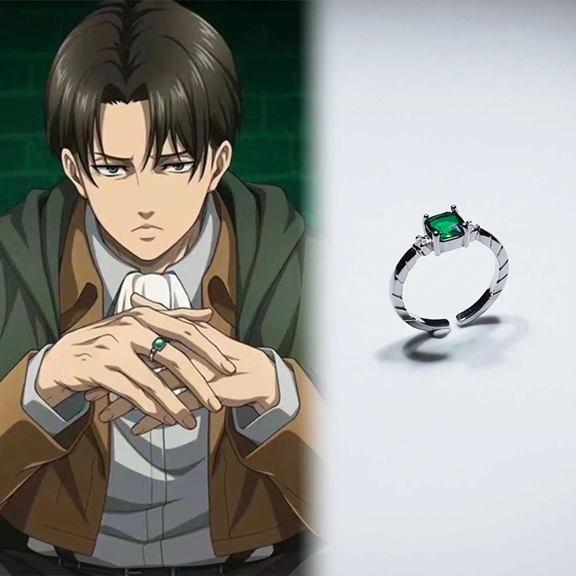 

Accessory Anime Game Shingeki No Kyojin/Attack on Titan Levi Ackerman Cosplay Ring All Saints' Day Decorations Hallowmas Cartoon