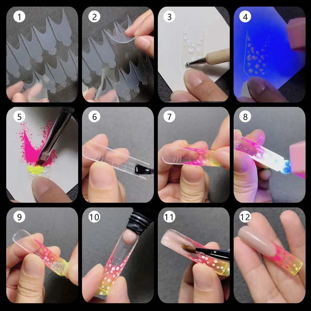 Nail Decorations Nail Mold Sticker Manicure Accessories False Tips Silicone Nails Mold Pad French Forma Dual Sticker