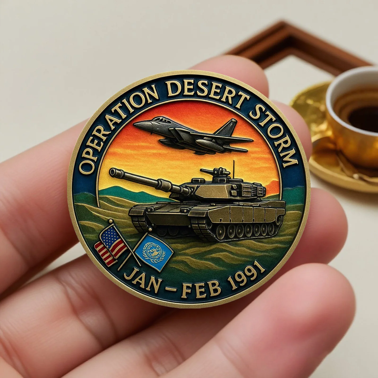 Gold Plated Operation Desert Storm Collection Coin Jan-Feb 1991 Military Collection Coin Home Decoration - view 3