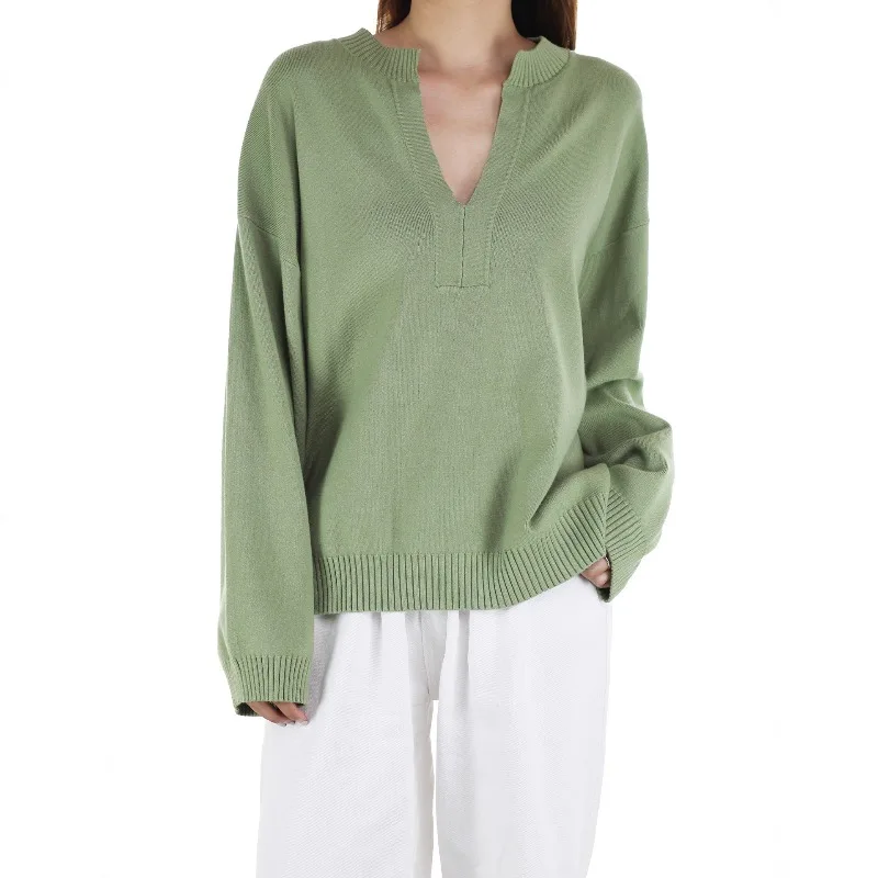 

Women's Knitted Sweater Women's Sweater, Semi-open Neck Autumn and Winter Women's Pullover Sweater