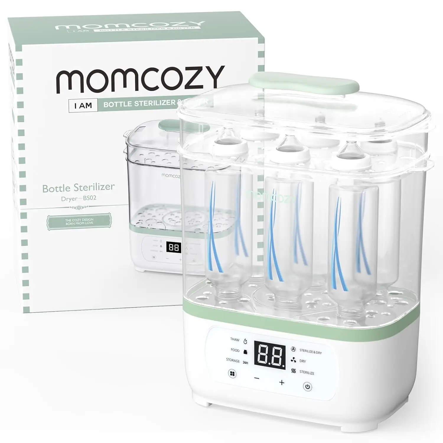 Momcozy Bottle Sterilizer and Dryer, 8-in-1 Electric Steam Sterilizer for Baby Bottles, Baby stuffs & Breast Pump Accessories