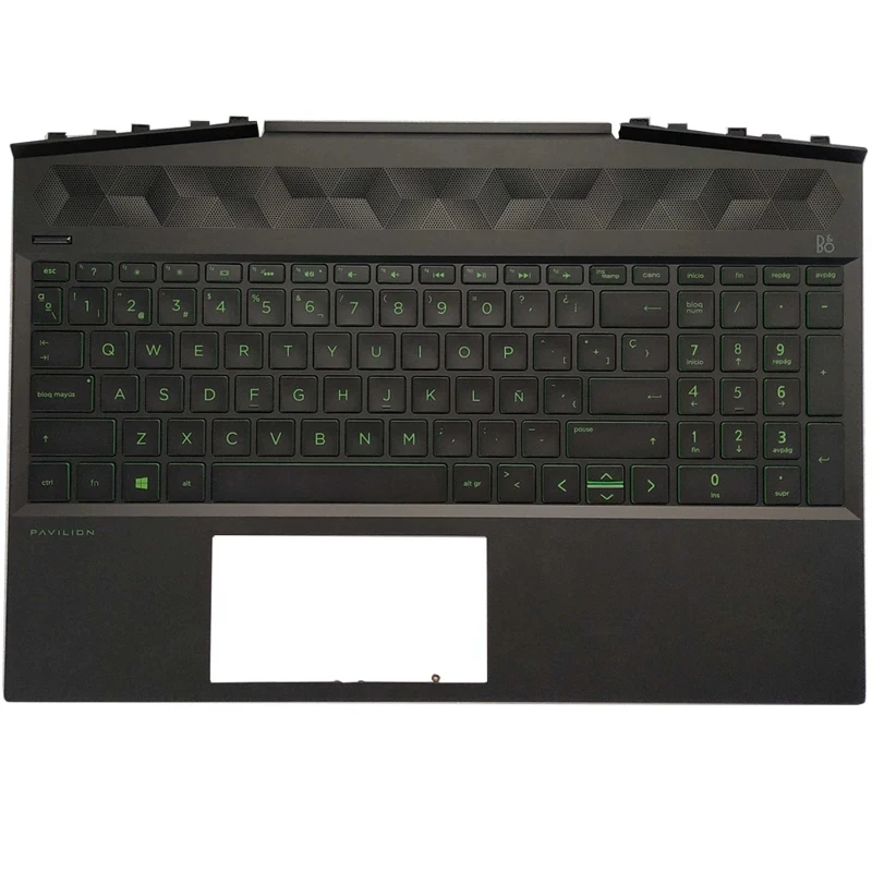 teclado para notebook com palmrest tampa superior retroiluminacao pavilhao hp 15 dk 15t dk tpn c141 eua espanhol l57596001 l57593 001 novo 01