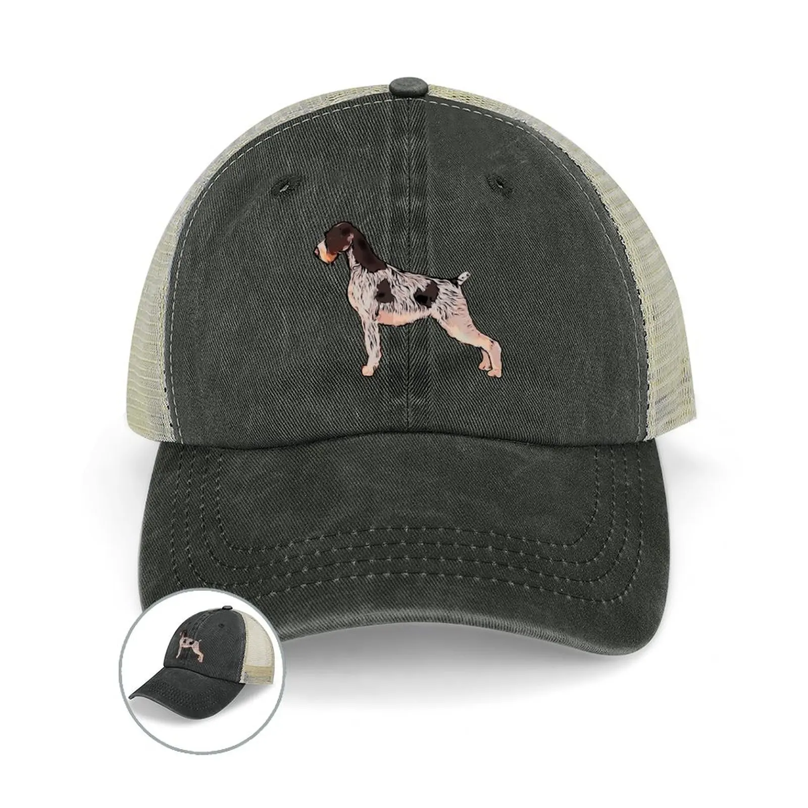 German Wirehaired Pointer // Deutsch Drahthaar Cowboy Hat Rugby Sun Hat For Children Caps For Women Men's