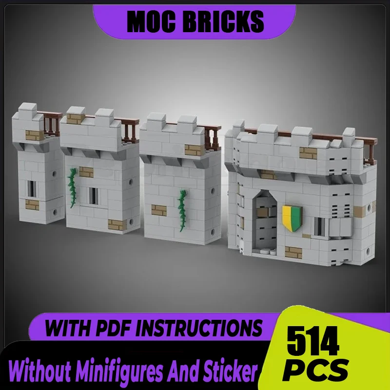 Street View Moc Building Blocks Modular Castle Wall Extension Set Model Technology Bricks DIY Assembly Construstion Gifts Toys