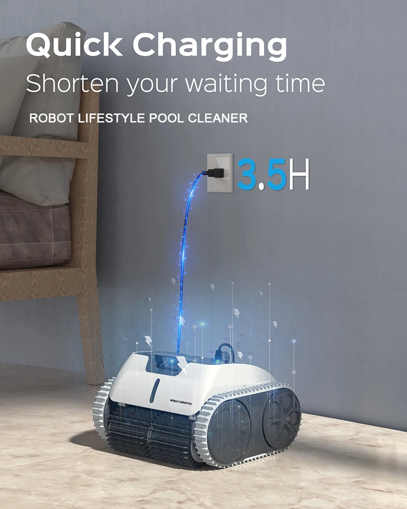 Automatic Swimming Pool Robot Cleaner Without Wire 3312Pro Battery 9200mAh APP Route Planning Select Cleaning Mode Self-beaching