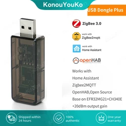 EFR32MG21 Zigbee 3,0 USB Dongle Plus Zigbee Gateway, Universal, código abierto, funciona con asistente de hogar, openHAB, Zigbee2MQTT, ZHA, NCP