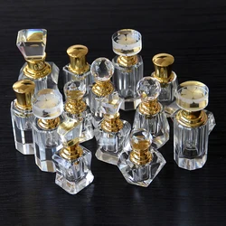 Vintage Crystal Essential Oil Bottle 1-3ml Empty Refillable Perfume Dropper Bottle Car Perfume Bottle Gift Crystal Decoration