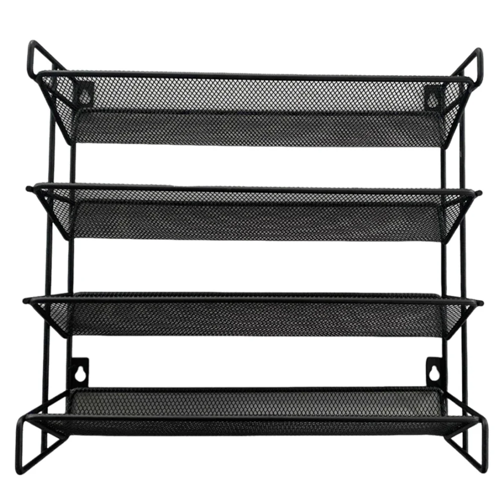 

4 Tier Seasoning Organizer Space-Saving Metal Kitchen Countertop Organizer Spice Storage Holder for Kitchen Cabinet Countertop