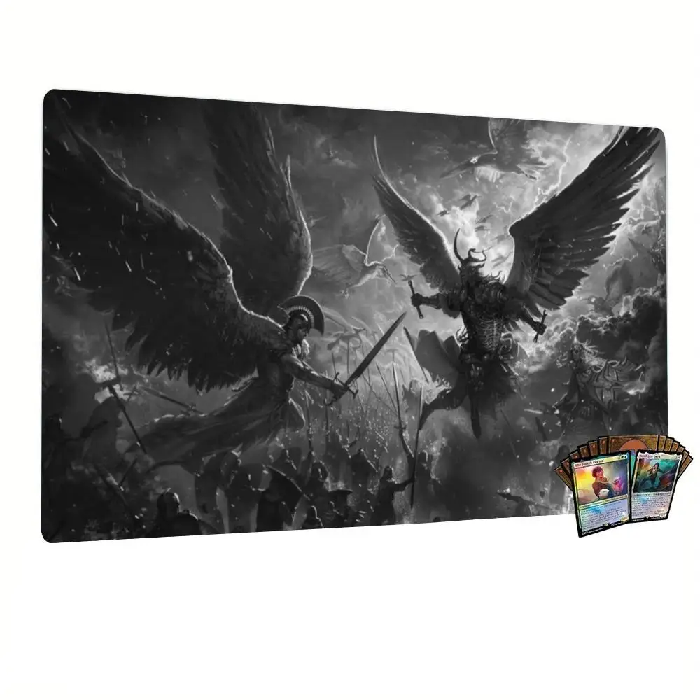 Black White Raven Eagle Play Mat Mouse Pad Non Slip Rubber Base Thick Rubber For Student Office Desk Decor