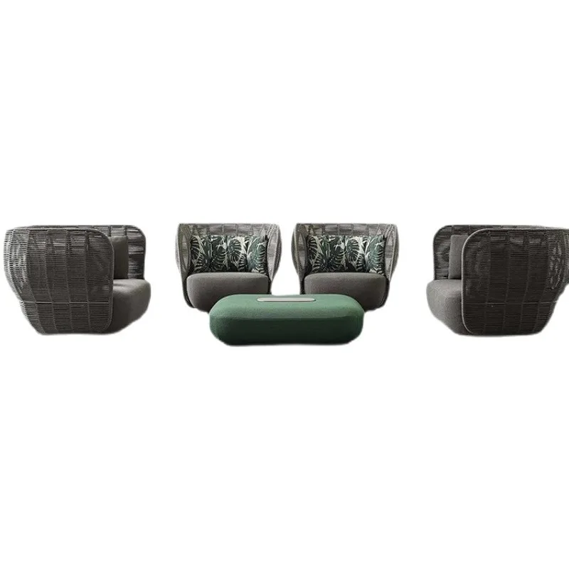 Nordic outdoor leisure sofa courtyard villa hotel balcony rattan model room