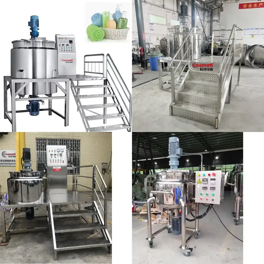 Liquid Wash Mixing Tank Single Pot Stainless Steel High Shearing Mixing Equipment Soap Shampoo Small Scale Motor Chemical
