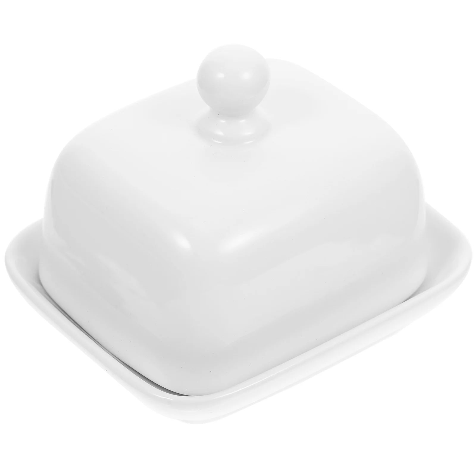 

French Butter Dish Ceramic Box Cracker Tray with Lid Cookie Containers Lids Household