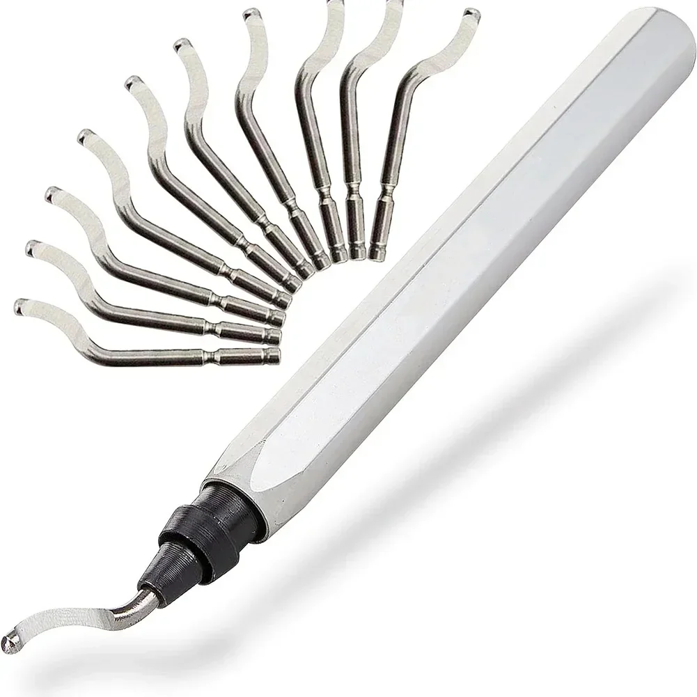 RB1000 Deburring Tool Pen With 10 BS1018 Blades Metal Burr Remover For Pipes Metalworking Tool Accessory In Stock Wholesale
