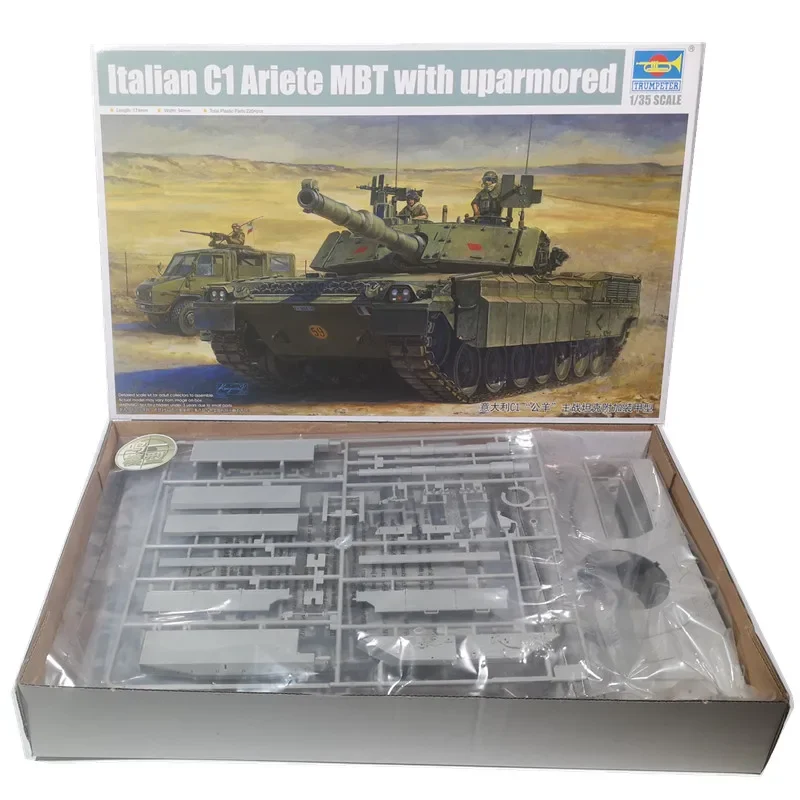 Trumpeter 00394 Assembly Tank Model 1/35 Italy C1 Ariete with Uparmored Main Battle Tank for Modelling Hobby Collection DIY Toys