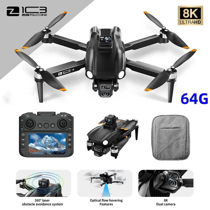 

z103 Drone 8K Professional Brushless Motor Laser Obstacle Avoidance Foldable Quadcopter Aerial Optical RC