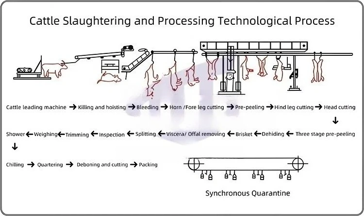 Complete Automatic Cow Slaughter Machine Slaughter House Turnkey Project Halal Cattle Slaughter Line
