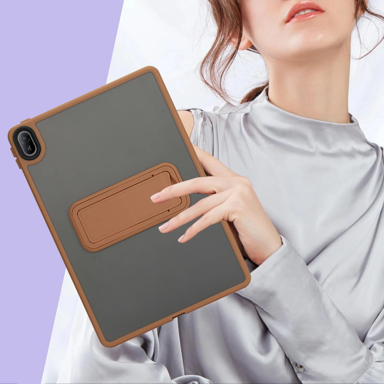 Casing Stand untuk Huawei Matepad 11.5 11.5s SE 11 inci 2024 2025, Casing Tablet Matte dengan Penyangga, Penutup Keras Transparan