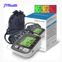 JYHealth Medical Digital Upper Arm Tensiometers BP Blood Pressure Monitor Heart Rate Meter Large Cuff Sphygmomanometer Tonometer
