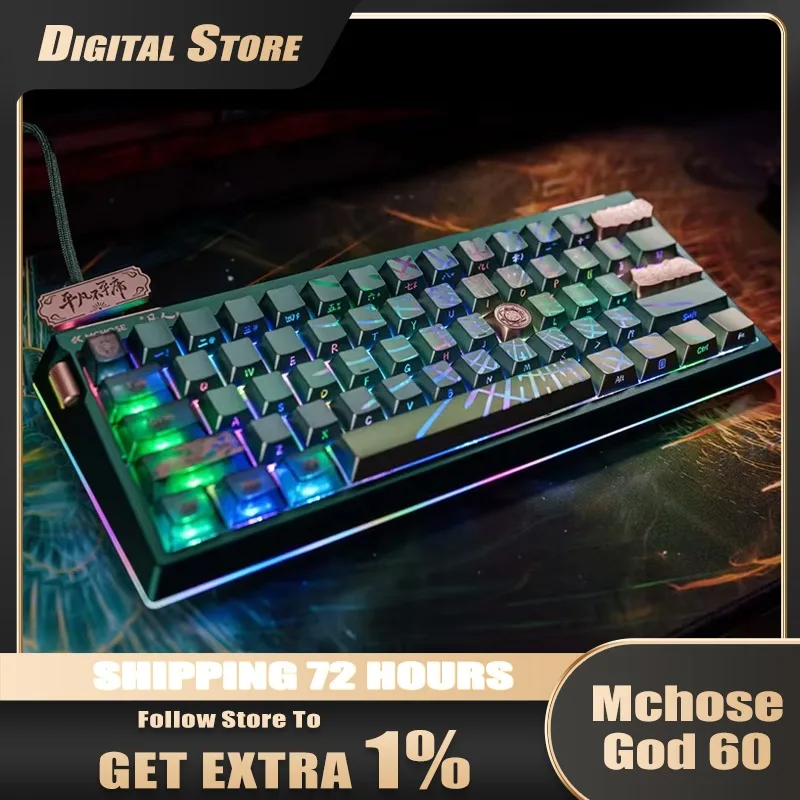 MCHOSE God 60 Magnetic Axis Mechanical Keyboard, Full Aluminum Body, Rapid Trigger Hall Effect Gaming Keyboard for Esports