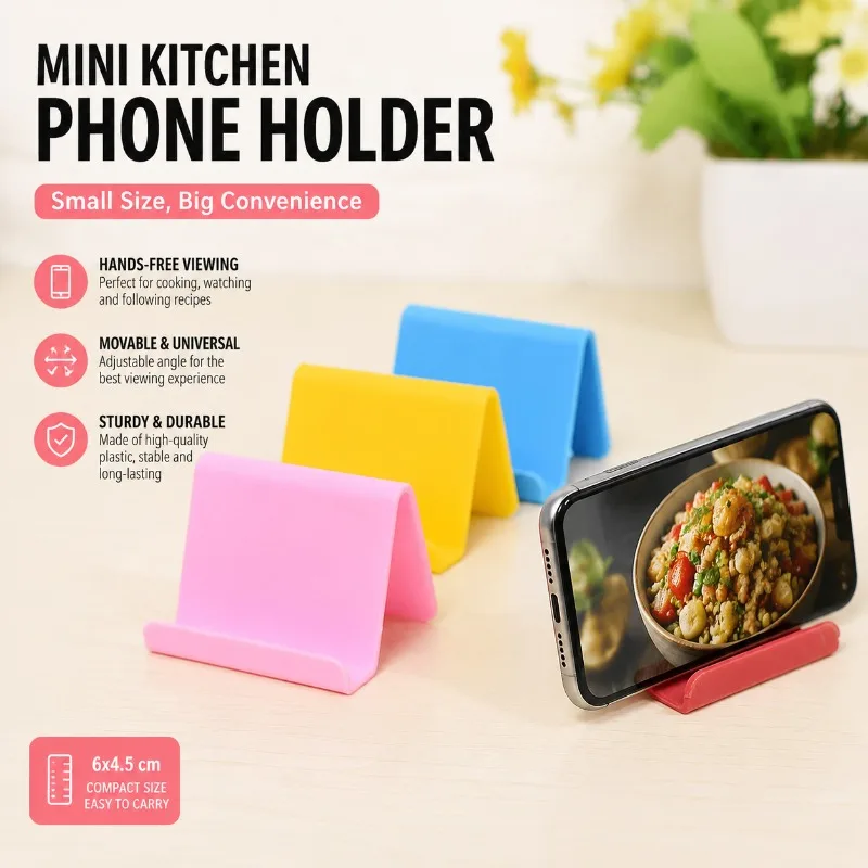 

Mini Plastic Kitchen Phone Holder, Universal Movable Lazy Bracket, Convenient Cellphone Stand for Living Room