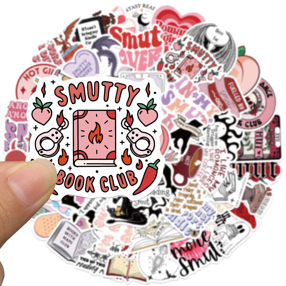 52pcs Bookish Smutty Reading Stickers Aesthetic Graffiti Decals For Laptop Luggage Skateboard Scrapbook Waterproof Stickers