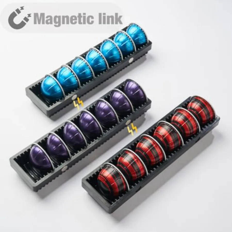 Coffee Pod Drawer Organizer for Nespresso Vertuo Capsule, Coffee Capsule Storage Tray, Magnetic Connect Black-2Pack 2
