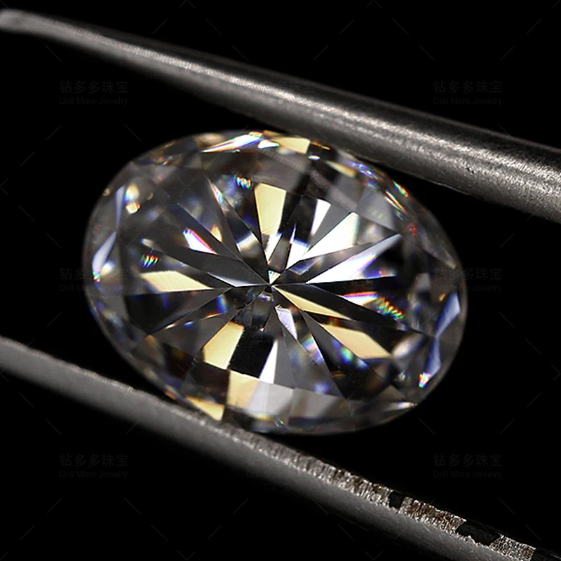 Moissanite Diamante-testado, corte oval, D cor, qualidade VVS1, fábrica direta da fonte, entrega em 72 horas