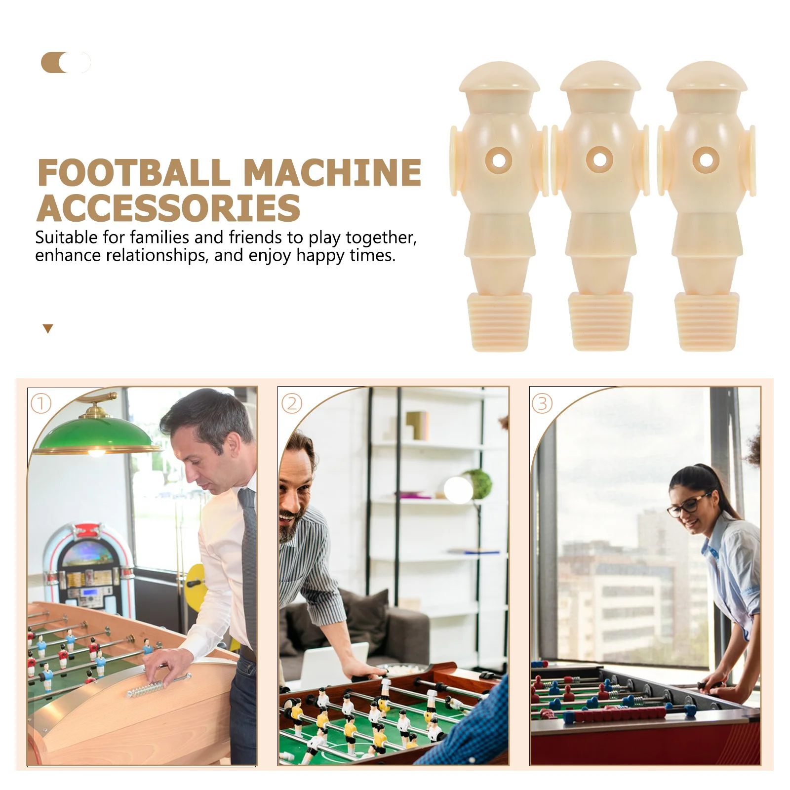 

4Pcs Table Football Figures Resin Impact Resistant Replacement Players Foosball Game Parts for Stable Play Football Toys