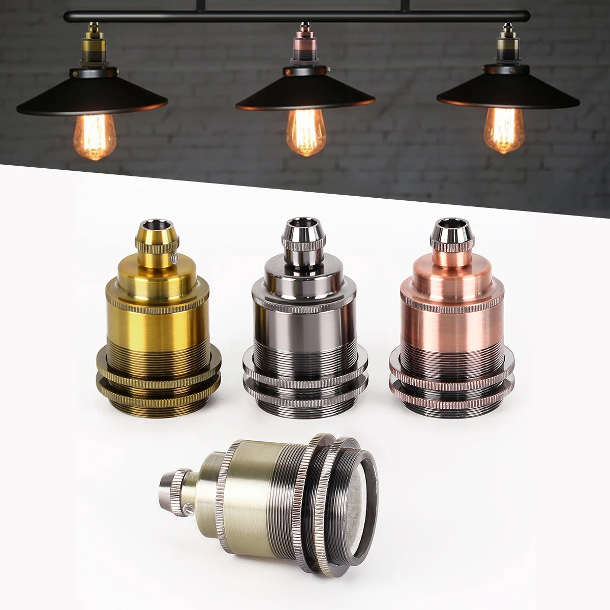 

Vintage Socket E27 Base Lamp Heat Resistant DIY Pendant Light Brass Ceramic Antique Lighting Lamp Fitting Porcelain Lampholder